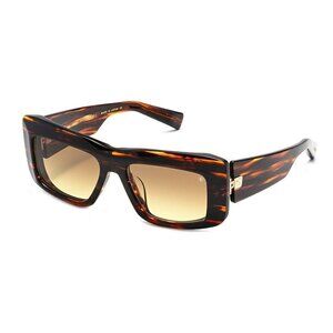 A0945Z New BALMAIN Enive BPS-140B Havana Square Sunglasses Women
